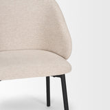 Mercana Shannon Dining Chair w/ Oatmeal Fabric & Matte Black Metal