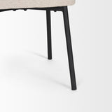 Mercana Shannon Dining Chair w/ Oatmeal Fabric & Matte Black Metal