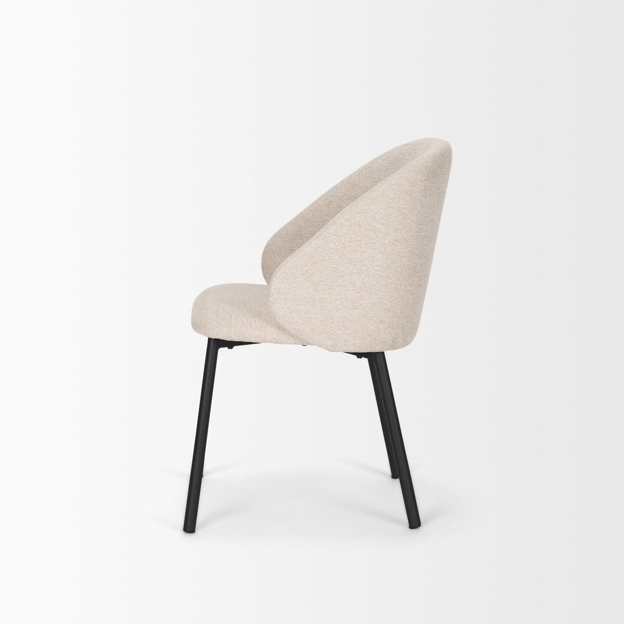 Mercana Shannon Dining Chair w/ Oatmeal Fabric & Matte Black Metal