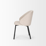 Mercana Shannon Dining Chair w/ Oatmeal Fabric & Matte Black Metal