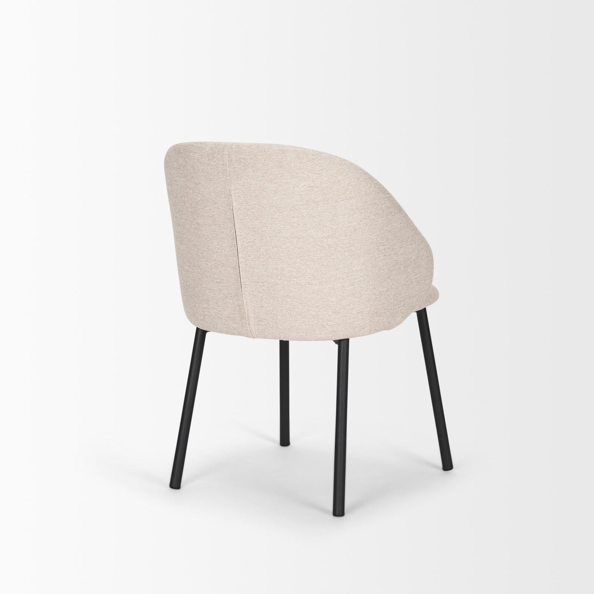 Mercana Shannon Dining Chair w/ Oatmeal Fabric & Matte Black Metal