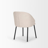 Mercana Shannon Dining Chair w/ Oatmeal Fabric & Matte Black Metal