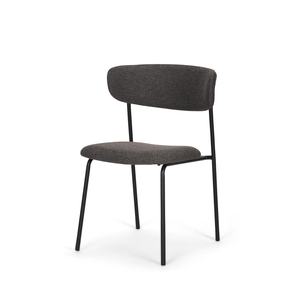 Mercana Corey Dining Chair w/ Gray Fabric & Matte Black Metal