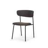 Mercana Corey Dining Chair w/ Gray Fabric & Matte Black Metal