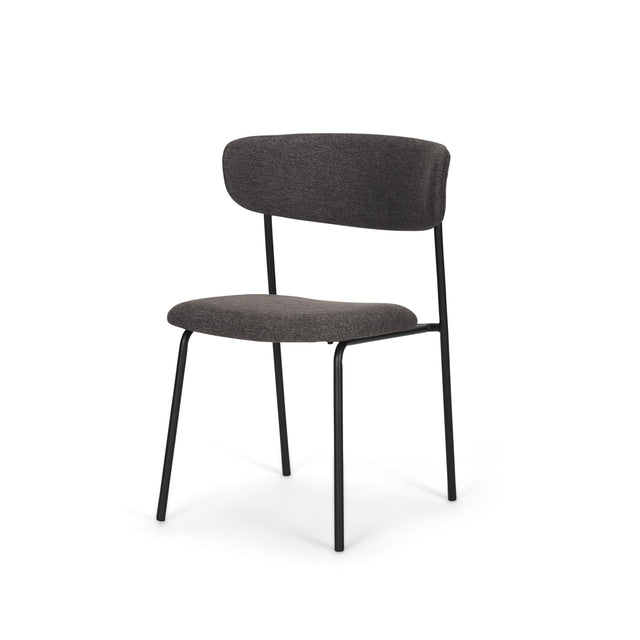 Mercana Corey Dining Chair w/ Gray Fabric & Matte Black Metal