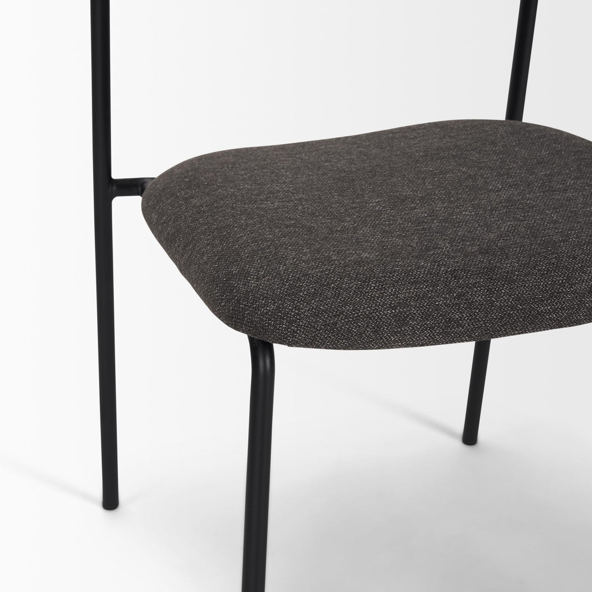 Mercana Corey Dining Chair w/ Gray Fabric & Matte Black Metal