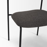Mercana Corey Dining Chair w/ Gray Fabric & Matte Black Metal