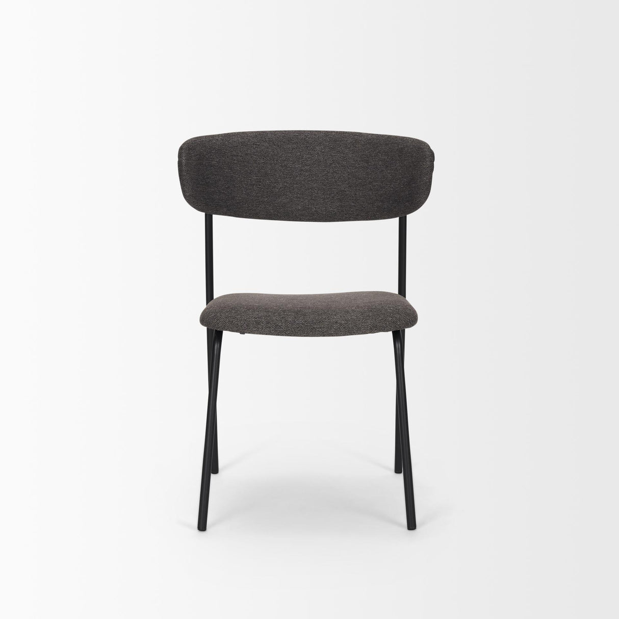 Mercana Corey Dining Chair w/ Gray Fabric & Matte Black Metal