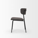 Mercana Corey Dining Chair w/ Gray Fabric & Matte Black Metal