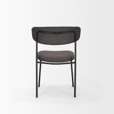 Mercana Corey Dining Chair w/ Gray Fabric & Matte Black Metal