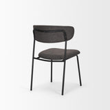 Mercana Corey Dining Chair w/ Gray Fabric & Matte Black Metal