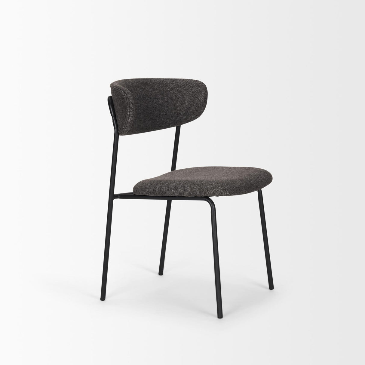 Mercana Corey Dining Chair w/ Gray Fabric & Matte Black Metal