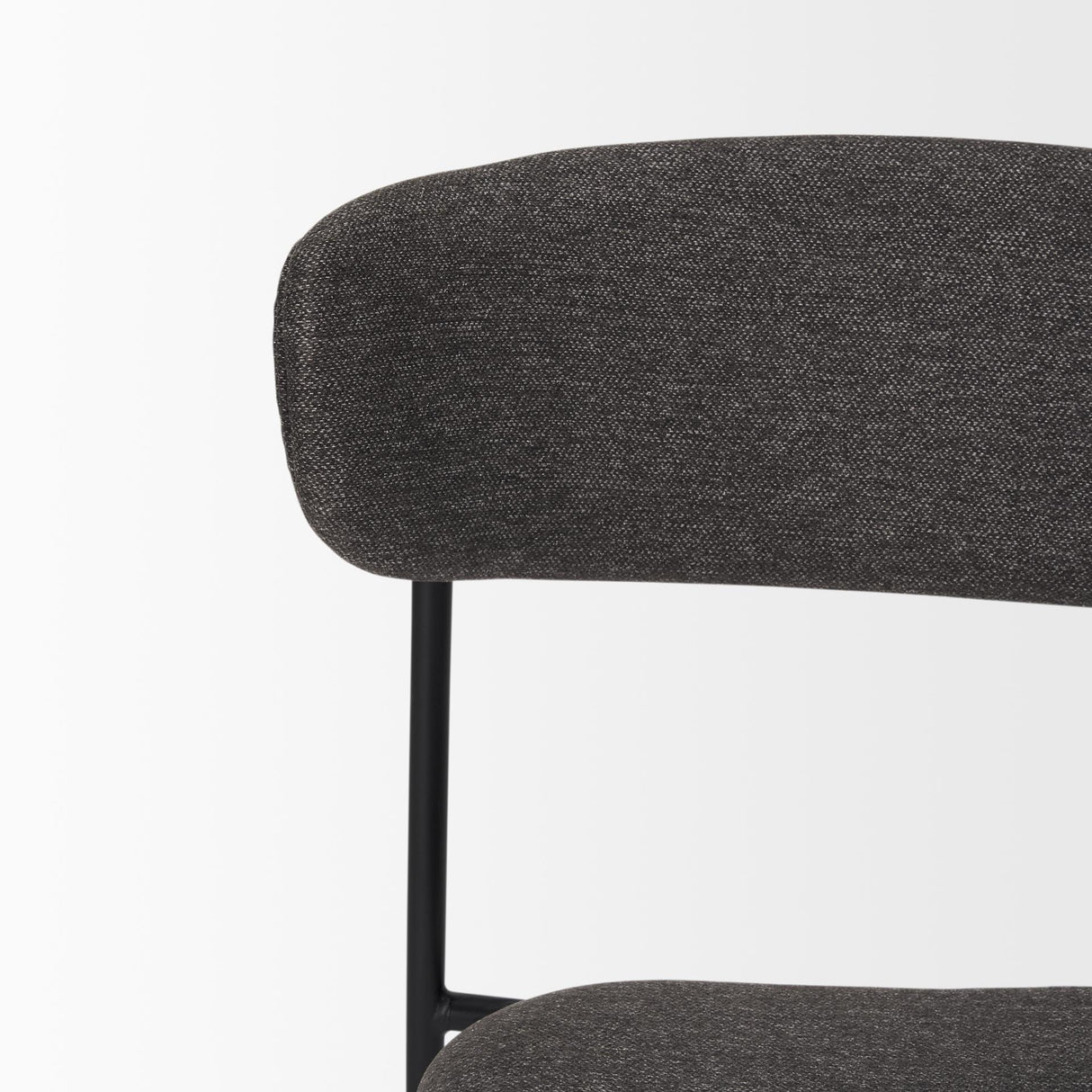 Mercana Corey Dining Chair w/ Gray Fabric & Matte Black Metal