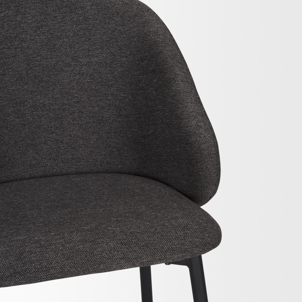 Mercana Shannon Dining Chair w/ Gray Fabric & Matte Black Metal