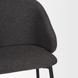 Mercana Shannon Dining Chair w/ Gray Fabric & Matte Black Metal