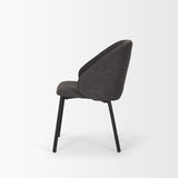 Mercana Shannon Dining Chair w/ Gray Fabric & Matte Black Metal