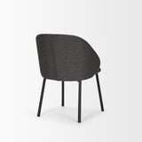 Mercana Shannon Dining Chair w/ Gray Fabric & Matte Black Metal