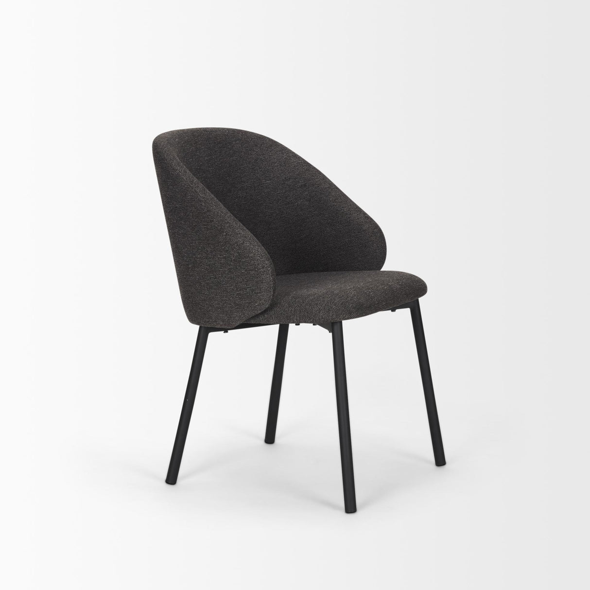 Mercana Shannon Dining Chair w/ Gray Fabric & Matte Black Metal