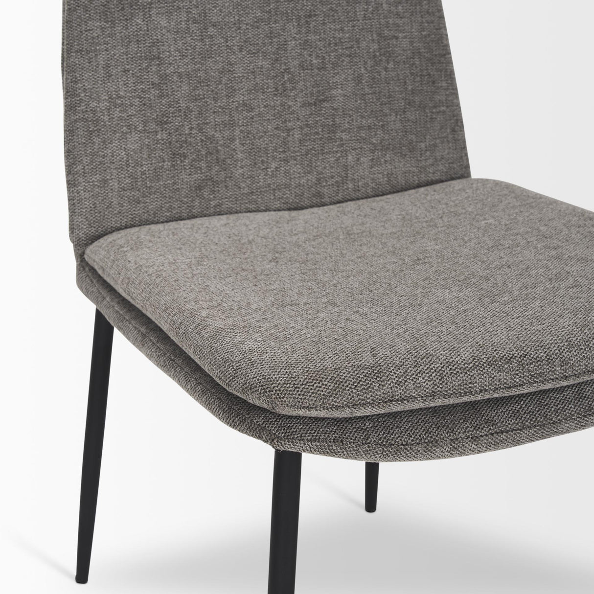 Mercana Eve Dining Chair w/ Gray Fabric & Matte Black Metal
