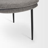 Mercana Eve Dining Chair w/ Gray Fabric & Matte Black Metal