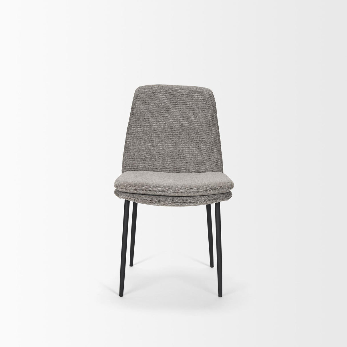 Mercana Eve Dining Chair w/ Gray Fabric & Matte Black Metal