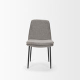 Mercana Eve Dining Chair w/ Gray Fabric & Matte Black Metal