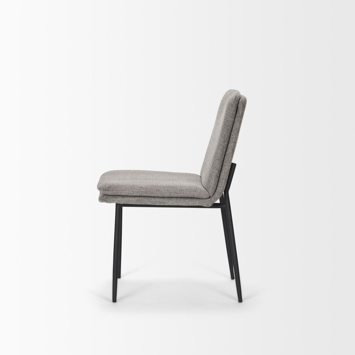 Mercana Eve Dining Chair w/ Gray Fabric & Matte Black Metal
