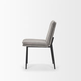 Mercana Eve Dining Chair w/ Gray Fabric & Matte Black Metal