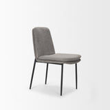 Mercana Eve Dining Chair w/ Gray Fabric & Matte Black Metal