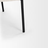 Mercana Brently Accent Chair w/ Cream Boucle Fabric & Matte Black Metal Legs