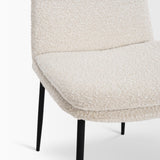 Mercana Eve Dining Chair w/ Cream Boucle Fabric & Matte Black Metal