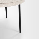 Mercana Eve Dining Chair w/ Cream Boucle Fabric & Matte Black Metal