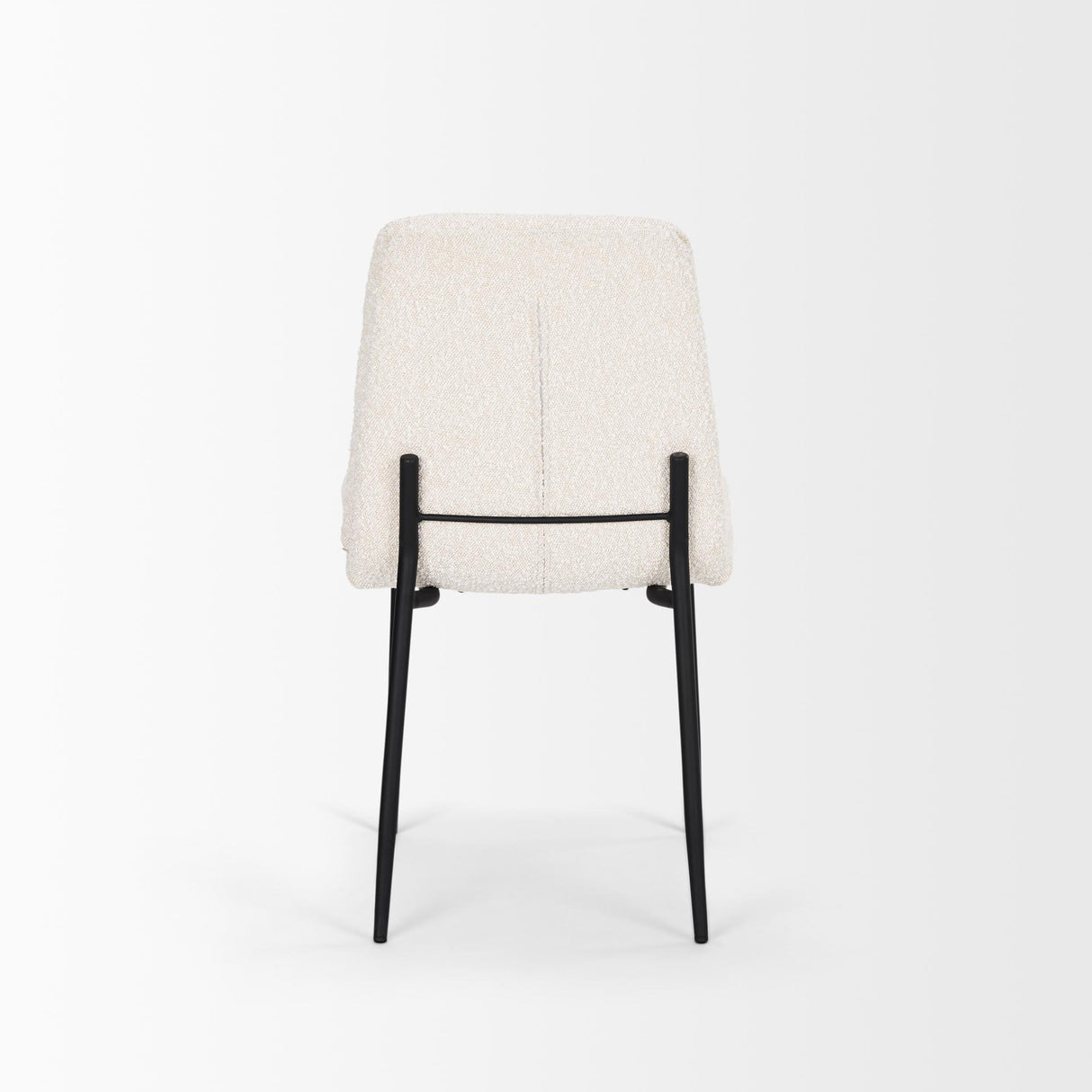 Mercana Eve Dining Chair w/ Cream Boucle Fabric & Matte Black Metal