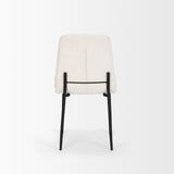 Mercana Eve Dining Chair w/ Cream Boucle Fabric & Matte Black Metal