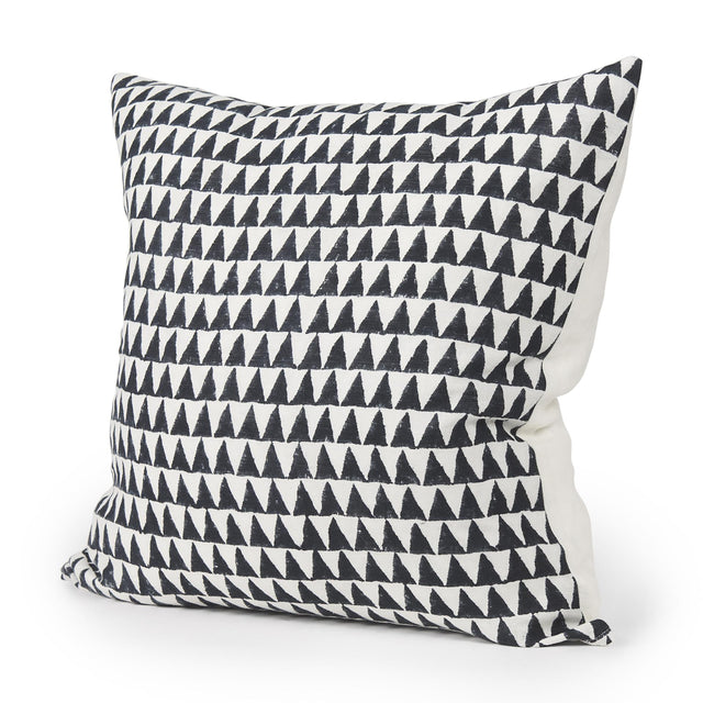 Mercana Jolie Cream w/ Black Print Linen Square Decorative Pillow Cover