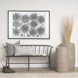 Mercana Jolie Cream w/ Black Print Linen Square Decorative Pillow Cover
