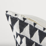 Mercana Jolie Cream w/ Black Print Linen Square Decorative Pillow Cover