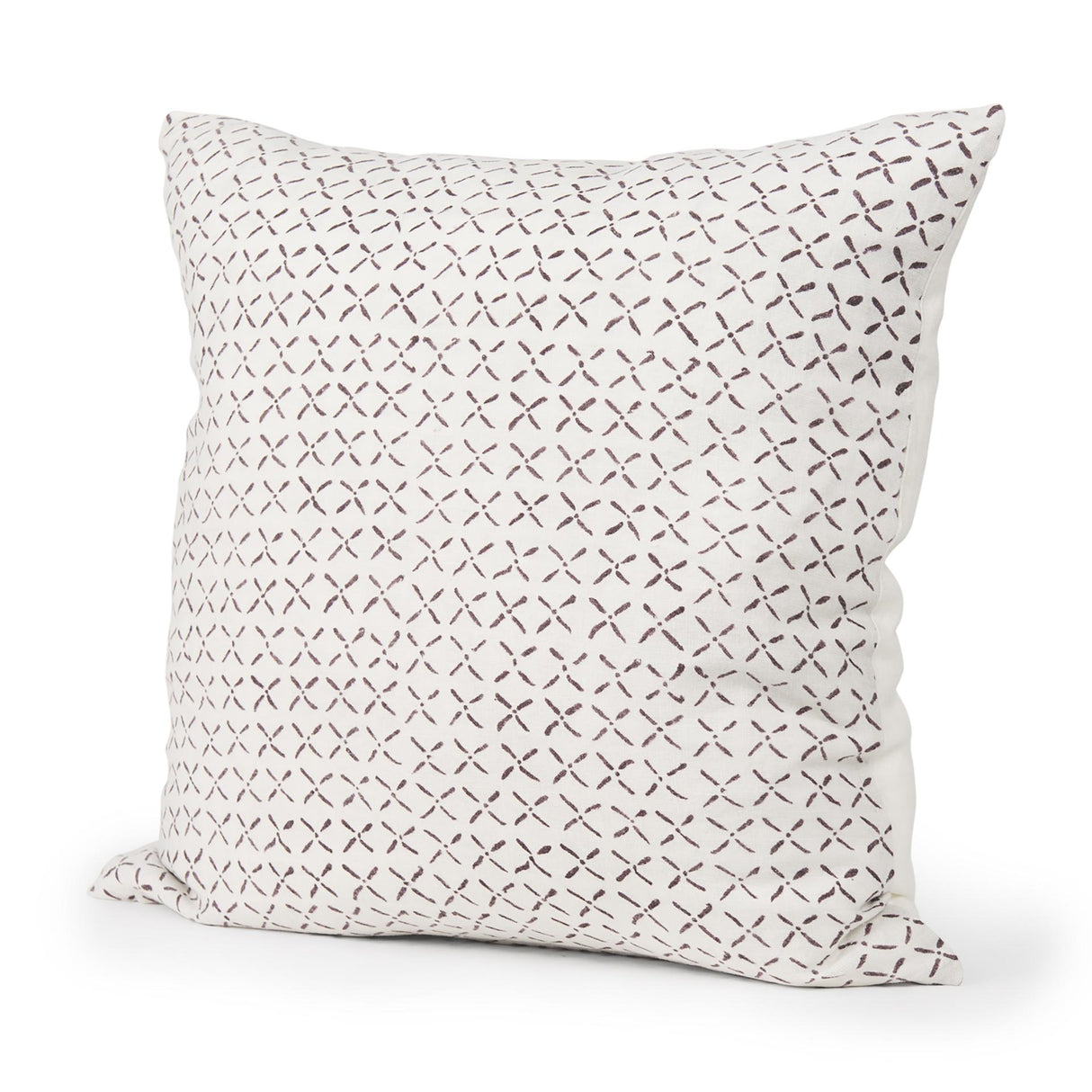 Mercana Jayden Cream w/ Merlot Print Linen Square Decorative Pillow Cover
