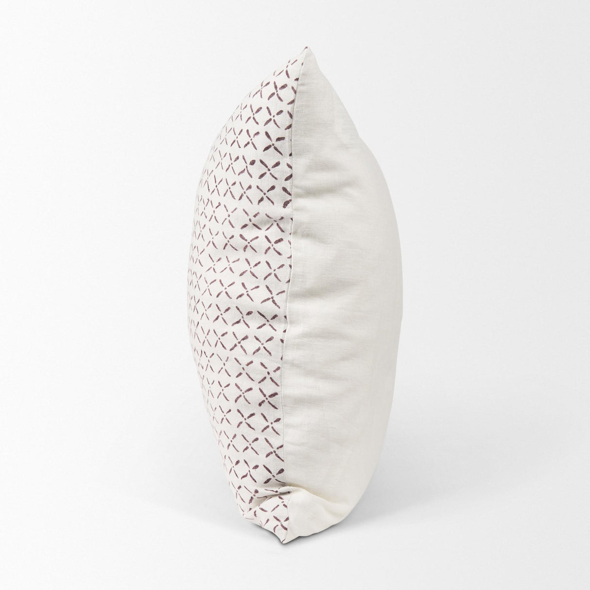 Mercana Jayden Cream w/ Merlot Print Linen Square Decorative Pillow Cover