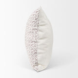 Mercana Jayden Cream w/ Merlot Print Linen Square Decorative Pillow Cover