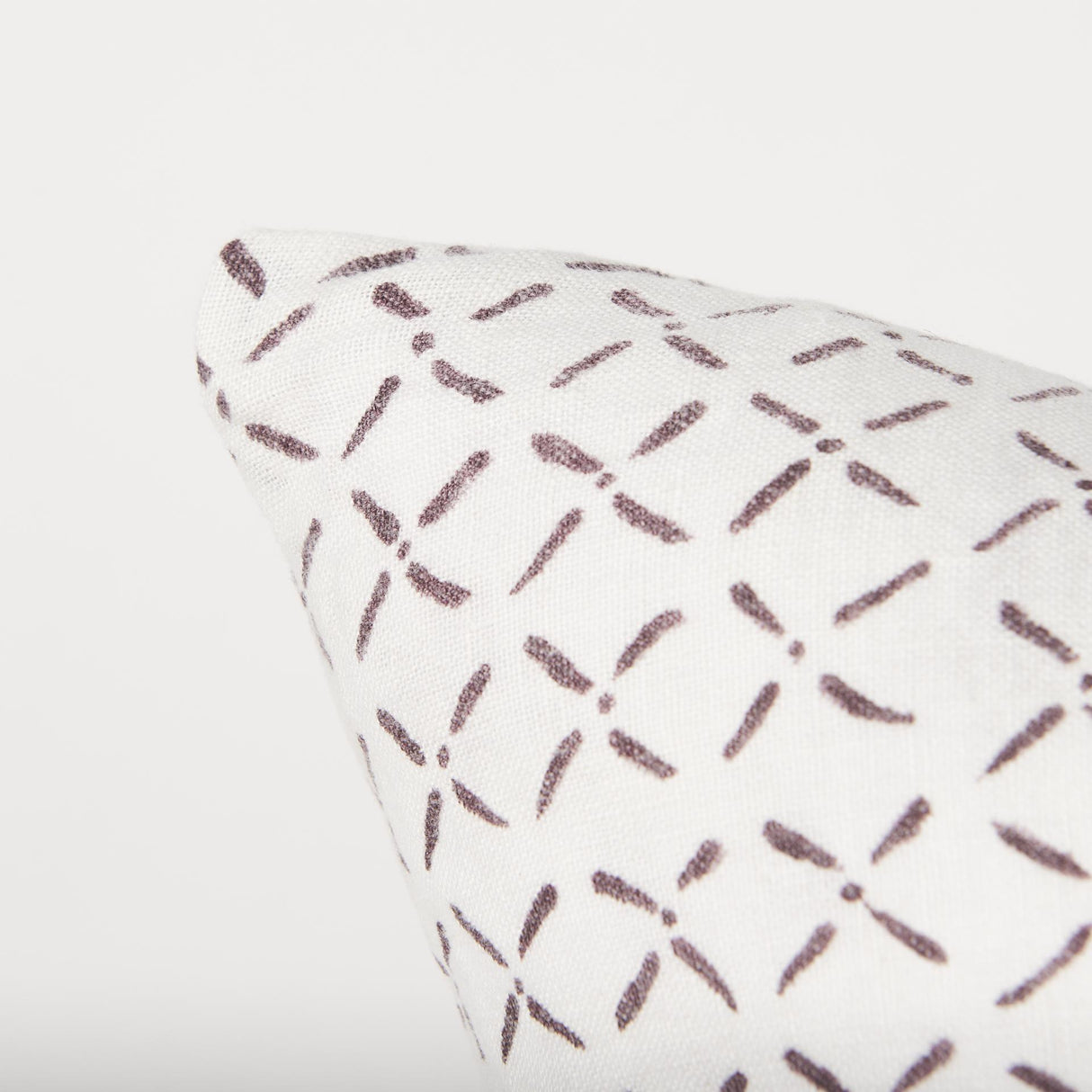 Mercana Jayden Cream w/ Merlot Print Linen Square Decorative Pillow Cover