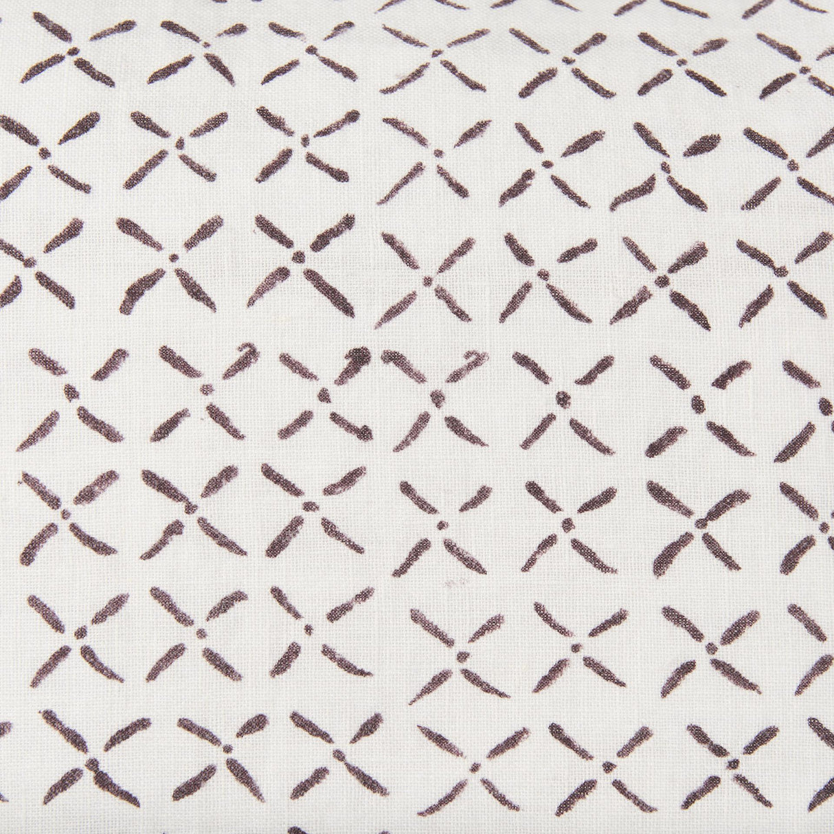 Mercana Jayden Cream w/ Merlot Print Linen Square Decorative Pillow Cover