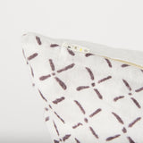 Mercana Jayden Cream w/ Merlot Print Linen Square Decorative Pillow Cover