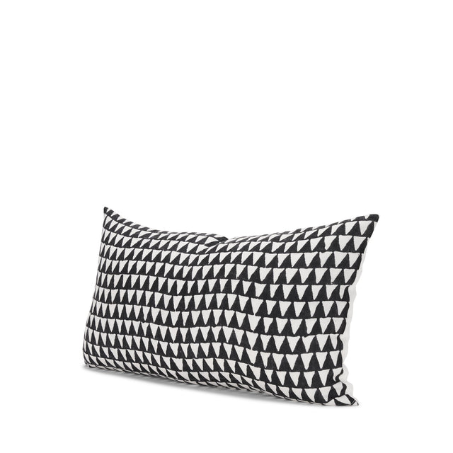 Mercana Jolie Cream w/ Black Print Linen Lumbar Decorative Pillow Cover