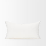 Mercana Jolie Cream w/ Black Print Linen Lumbar Decorative Pillow Cover