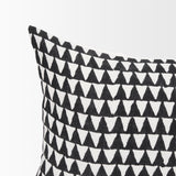 Mercana Jolie Cream w/ Black Print Linen Lumbar Decorative Pillow Cover