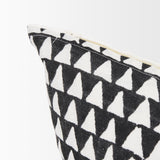 Mercana Jolie Cream w/ Black Print Linen Lumbar Decorative Pillow Cover