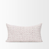 Mercana Jayden Cream w/ Merlot Print Linen Lumbar Decorative Pillow Cover