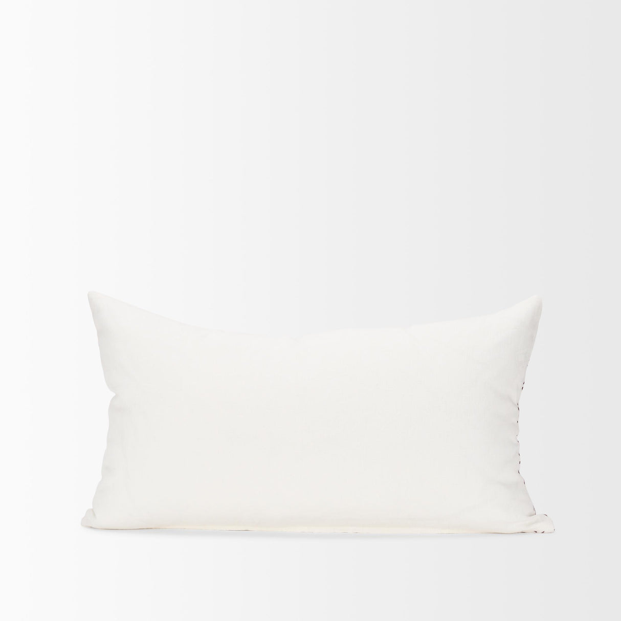 Mercana Jayden Cream w/ Merlot Print Linen Lumbar Decorative Pillow Cover