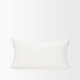 Mercana Jayden Cream w/ Merlot Print Linen Lumbar Decorative Pillow Cover